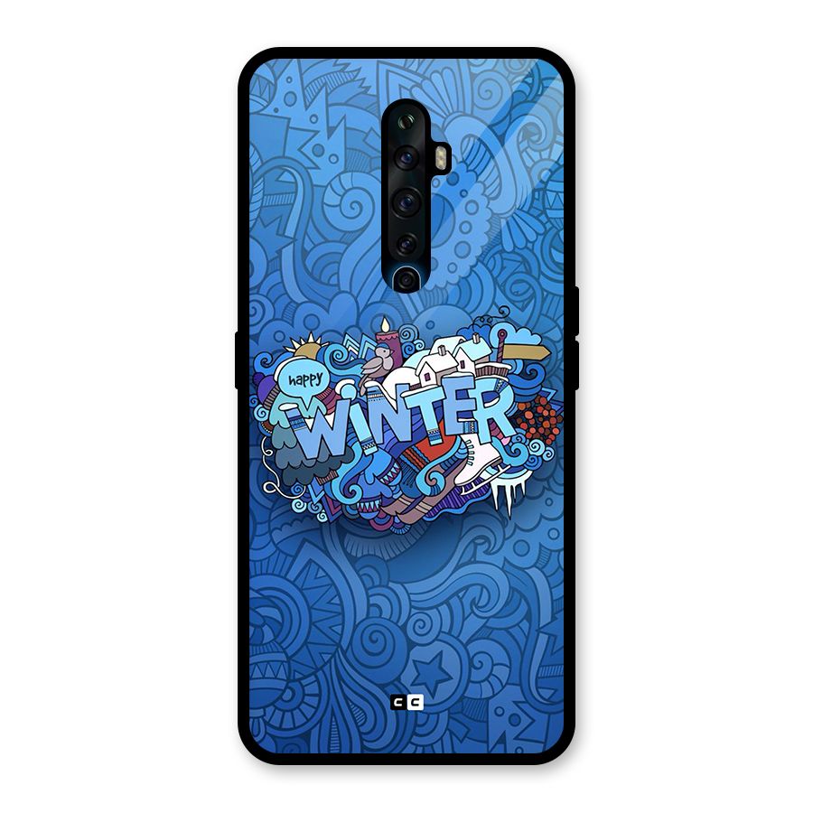 Happy Winter Glass Back Case for Oppo Reno2 F