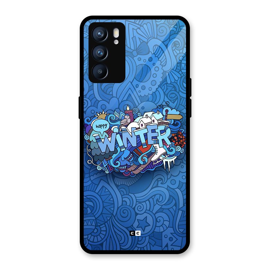 Happy Winter Glass Back Case for Oppo Reno6 5G