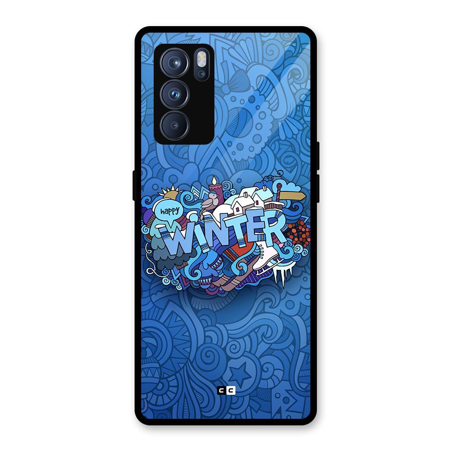 Happy Winter Glass Back Case for Oppo Reno6 Pro 5G