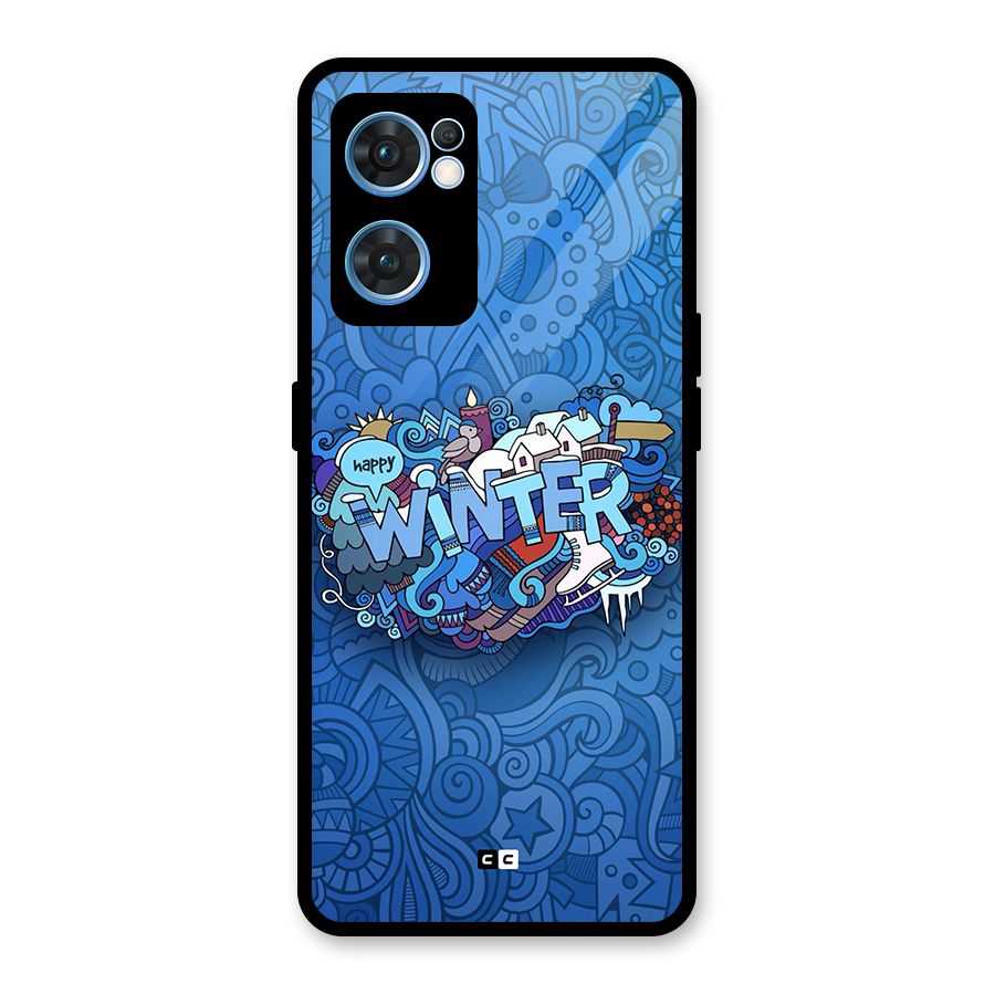 Happy Winter Glass Back Case for Oppo Reno7 5G