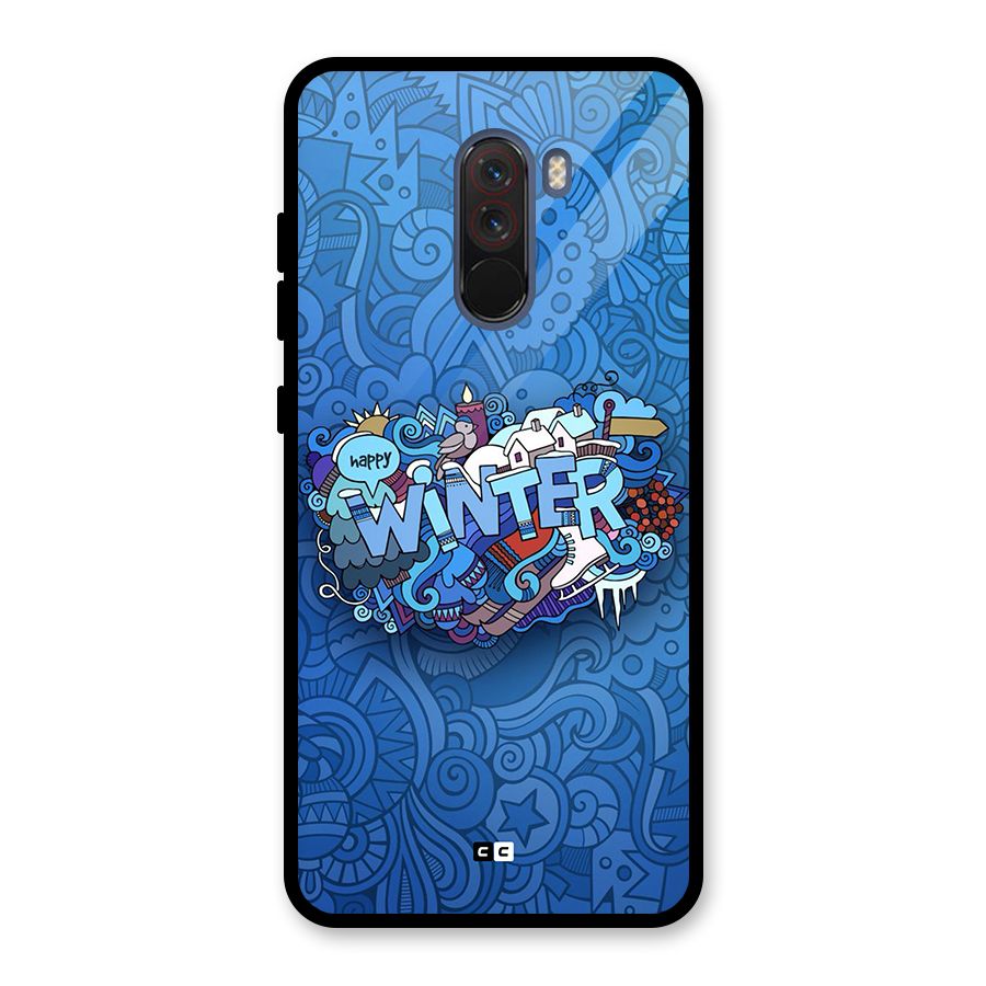 Happy Winter Glass Back Case for Poco F1