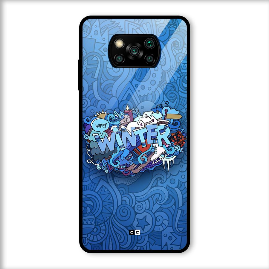 Happy Winter Glass Back Case for Poco X3