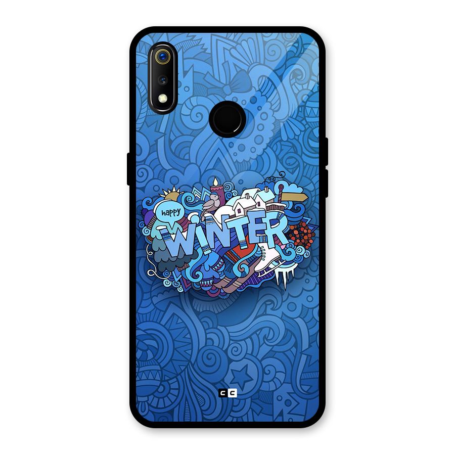Happy Winter Glass Back Case for Realme 3i