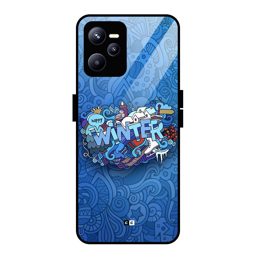 Happy Winter Glass Back Case for Realme C35