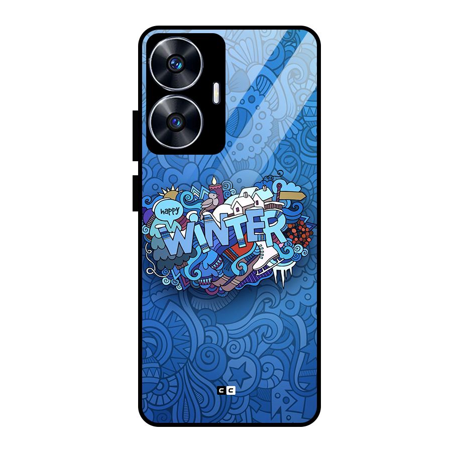 Happy Winter Glass Back Case for Realme Narzo N55
