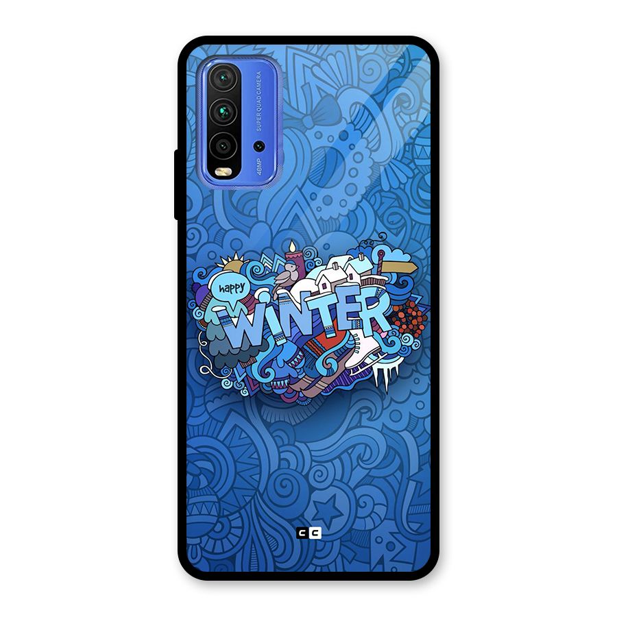 Happy Winter Glass Back Case for Redmi 9 Power