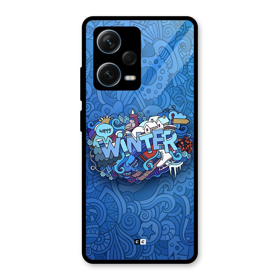 Happy Winter Glass Back Case for Redmi Note 12 Pro Plus 5G