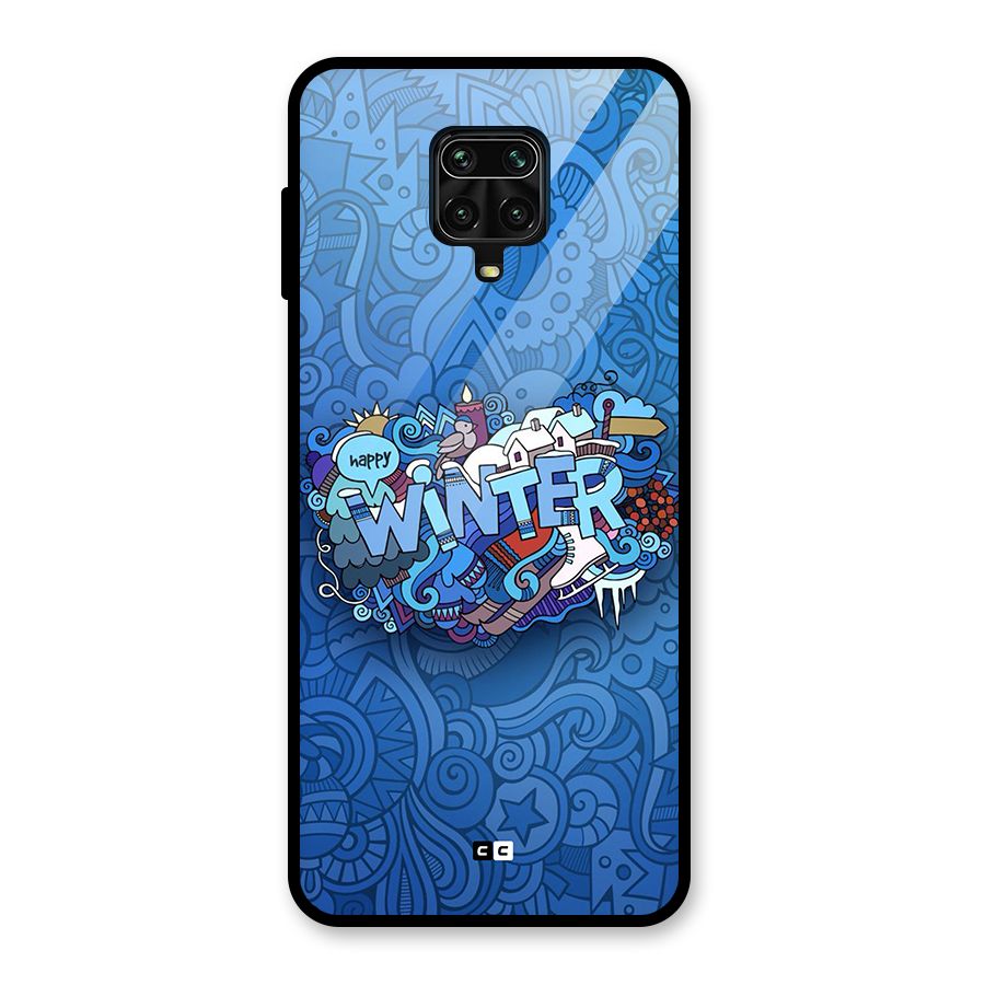Happy Winter Glass Back Case for Redmi Note 9 Pro