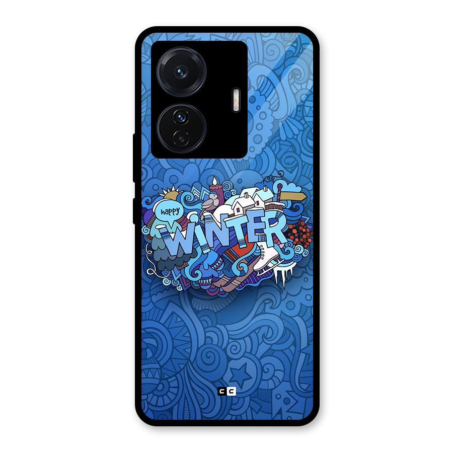 Happy Winter Glass Back Case for Vivo T1 Pro