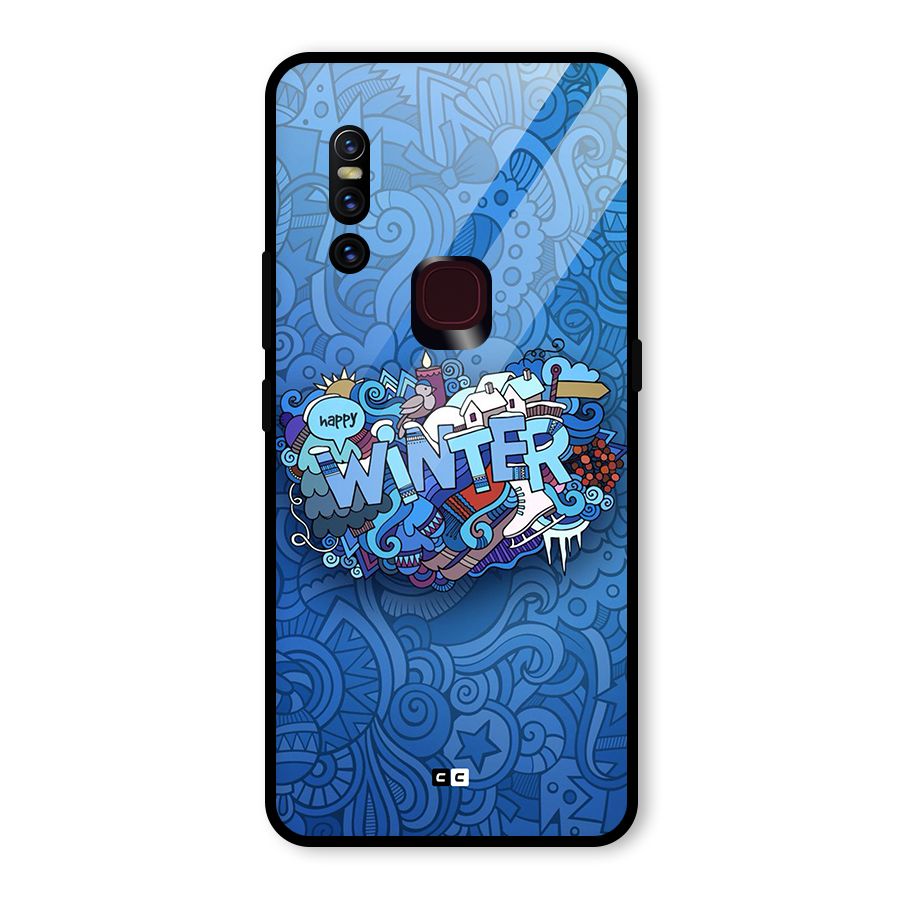 Happy Winter Glass Back Case for Vivo V15