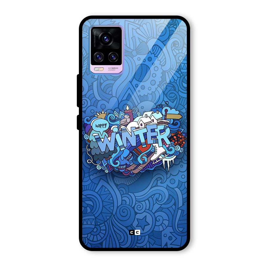 Happy Winter Glass Back Case for Vivo V20 Pro