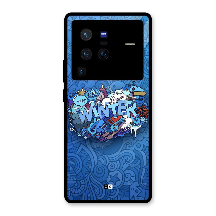 Happy Winter Glass Back Case for Vivo X80 Pro