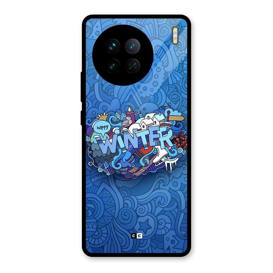 Happy Winter Glass Back Case for Vivo X90
