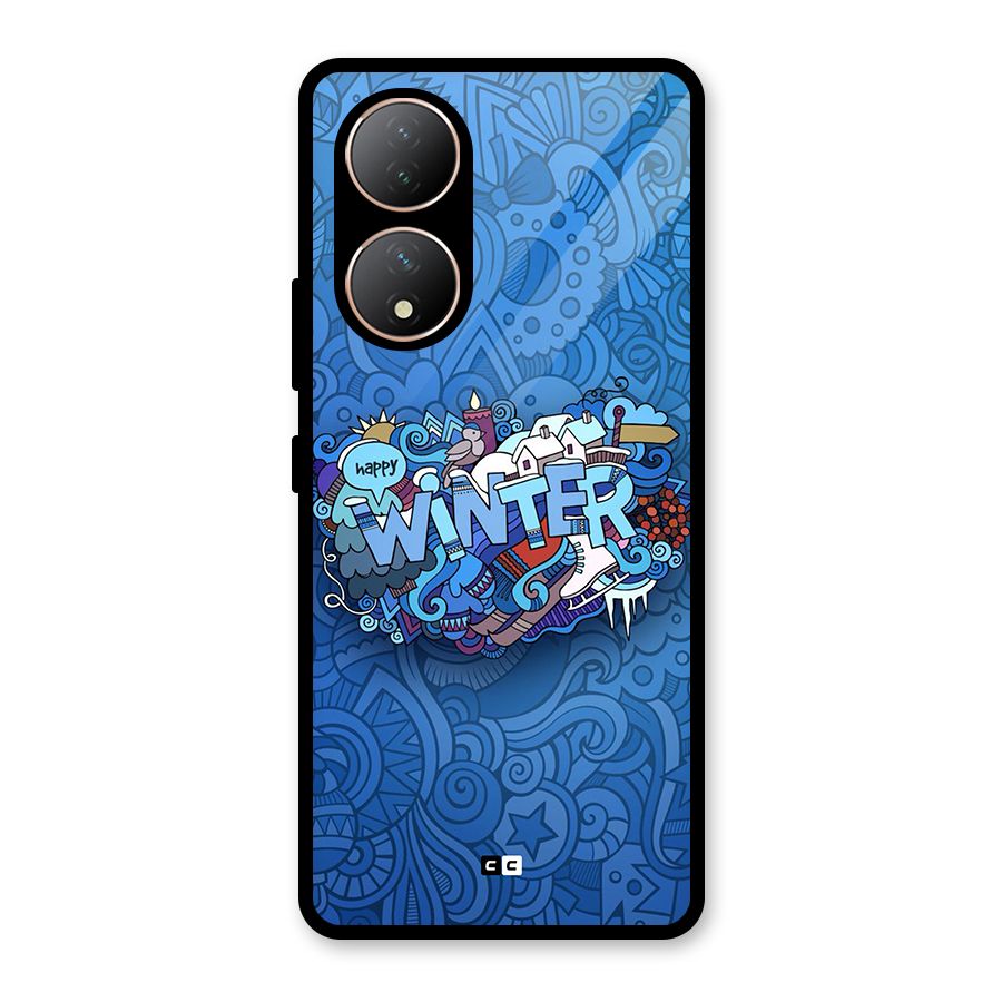 Happy Winter Glass Back Case for Vivo Y100A