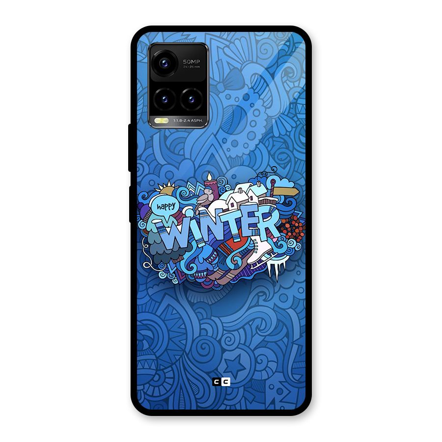Happy Winter Glass Back Case for Vivo Y21A