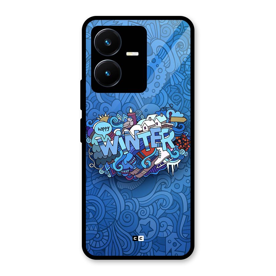 Happy Winter Glass Back Case for Vivo Y22