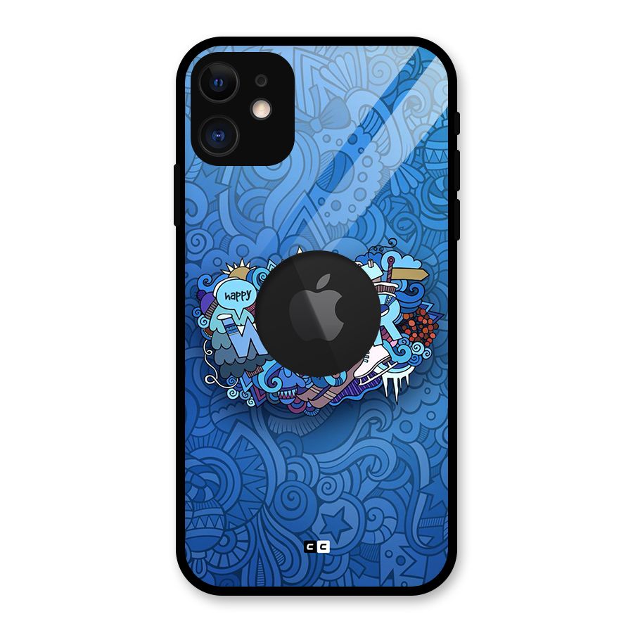 Happy Winter Glass Back Case for iPhone 11 Logo Cut