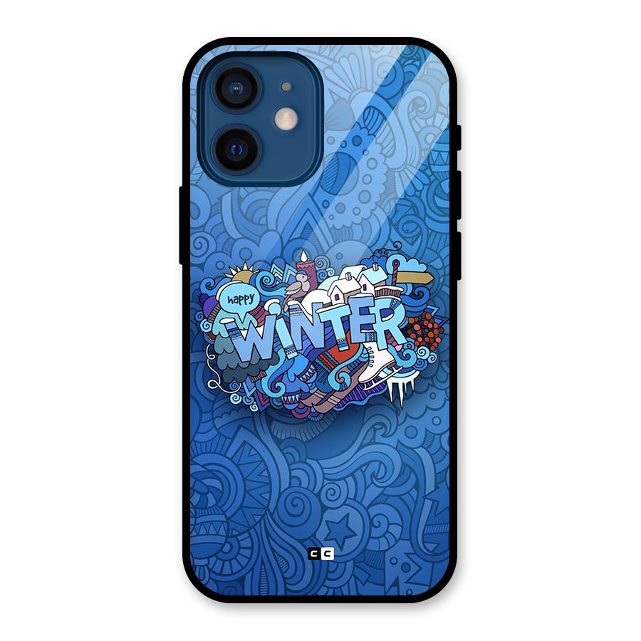 Happy Winter Glass Back Case for iPhone 12 Mini