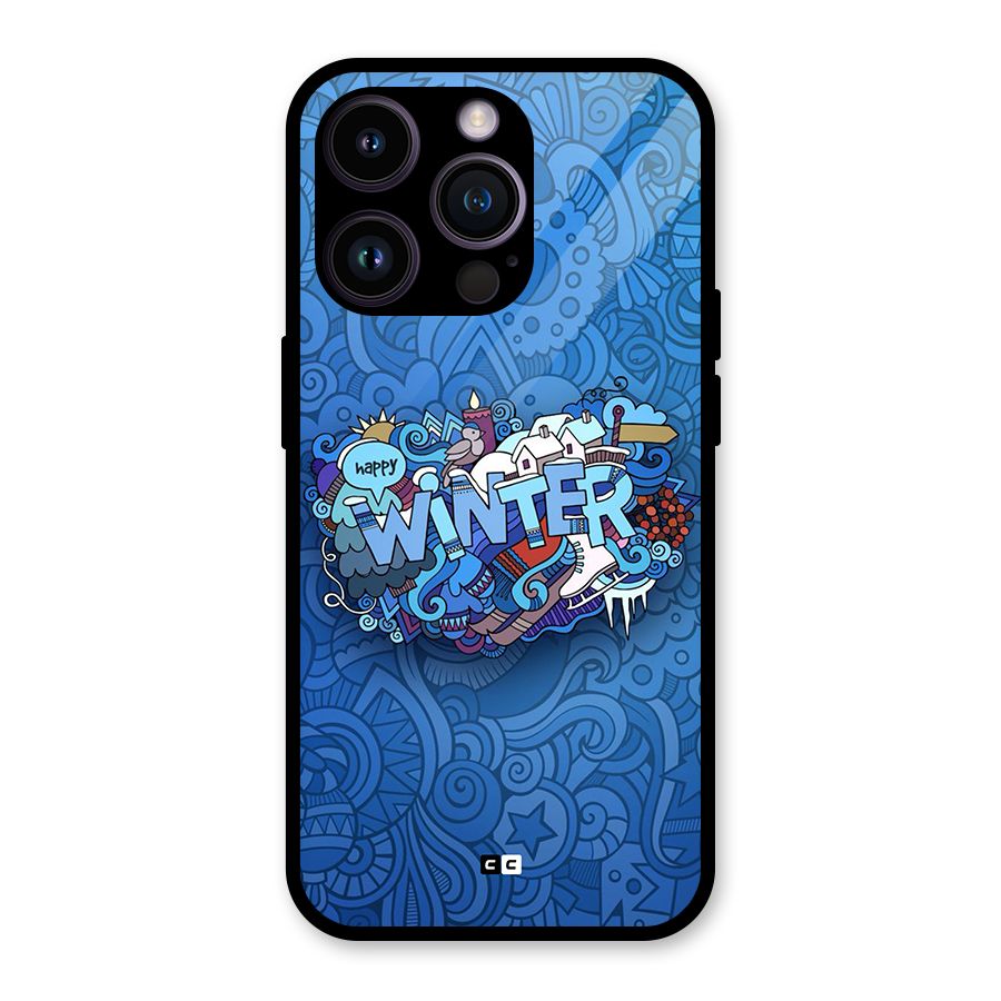 Happy Winter Glass Back Case for iPhone 14 Pro
