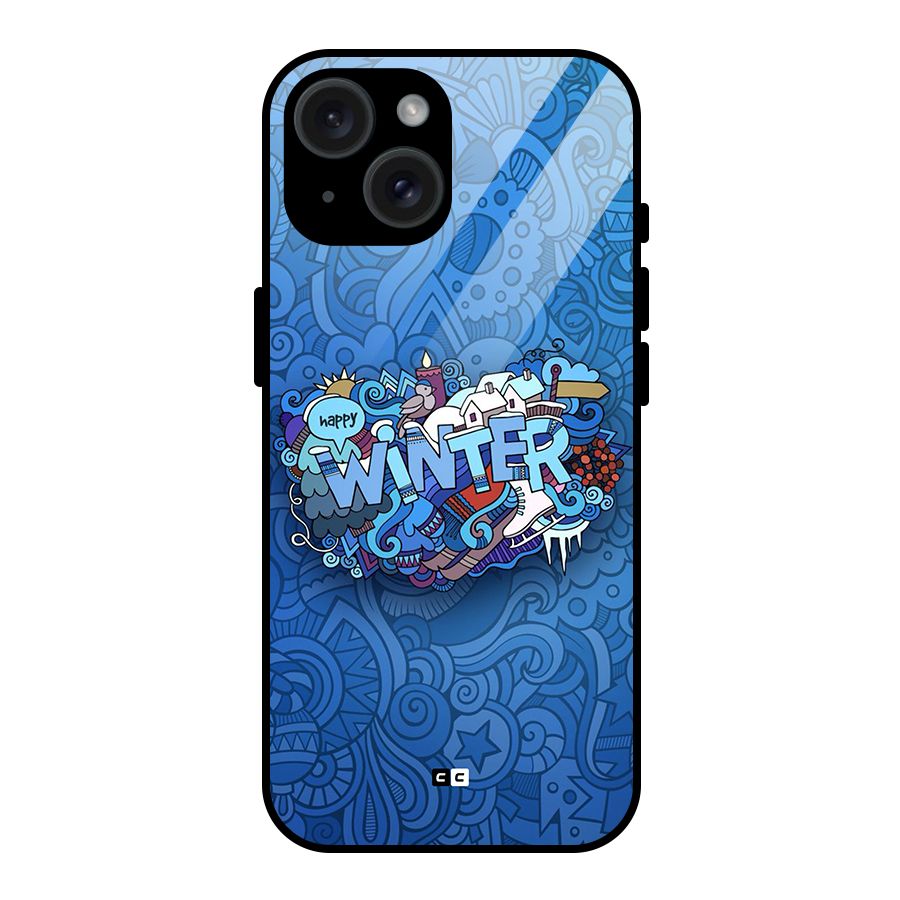 Happy Winter Glass Back Case for iPhone 15