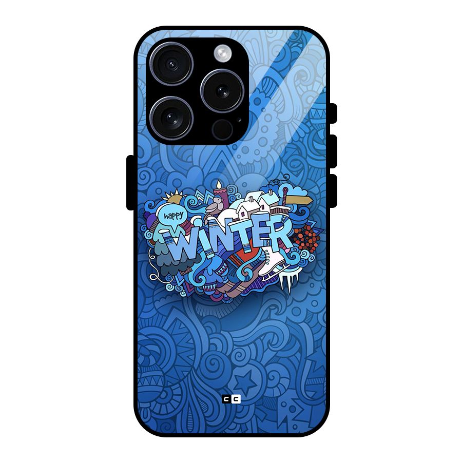 Happy Winter Glass Back Case for iPhone 15 Pro