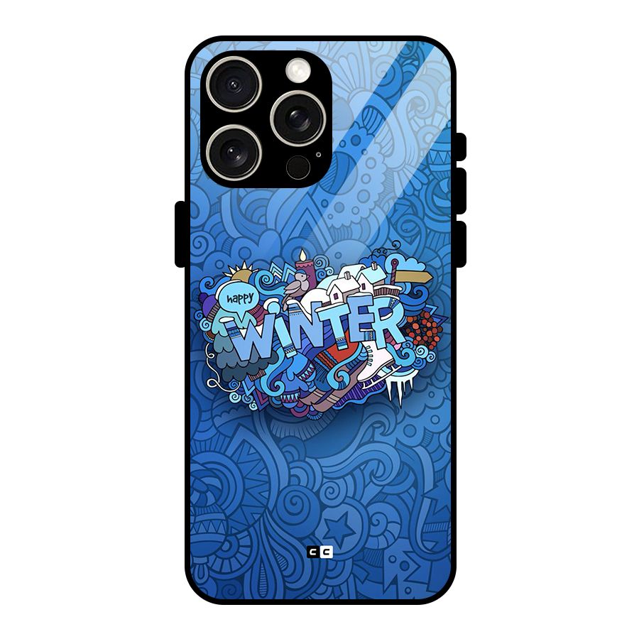 Happy Winter Glass Back Case for iPhone 15 Pro Max