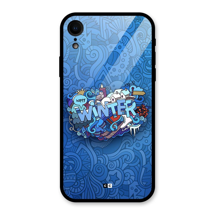 Happy Winter Glass Back Case for iPhone XR