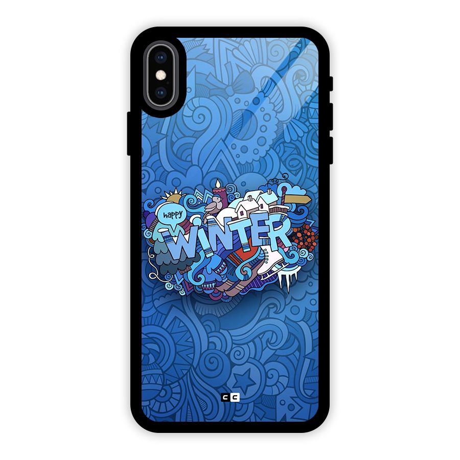 Happy Winter Glass Back Case for iPhone XS Max