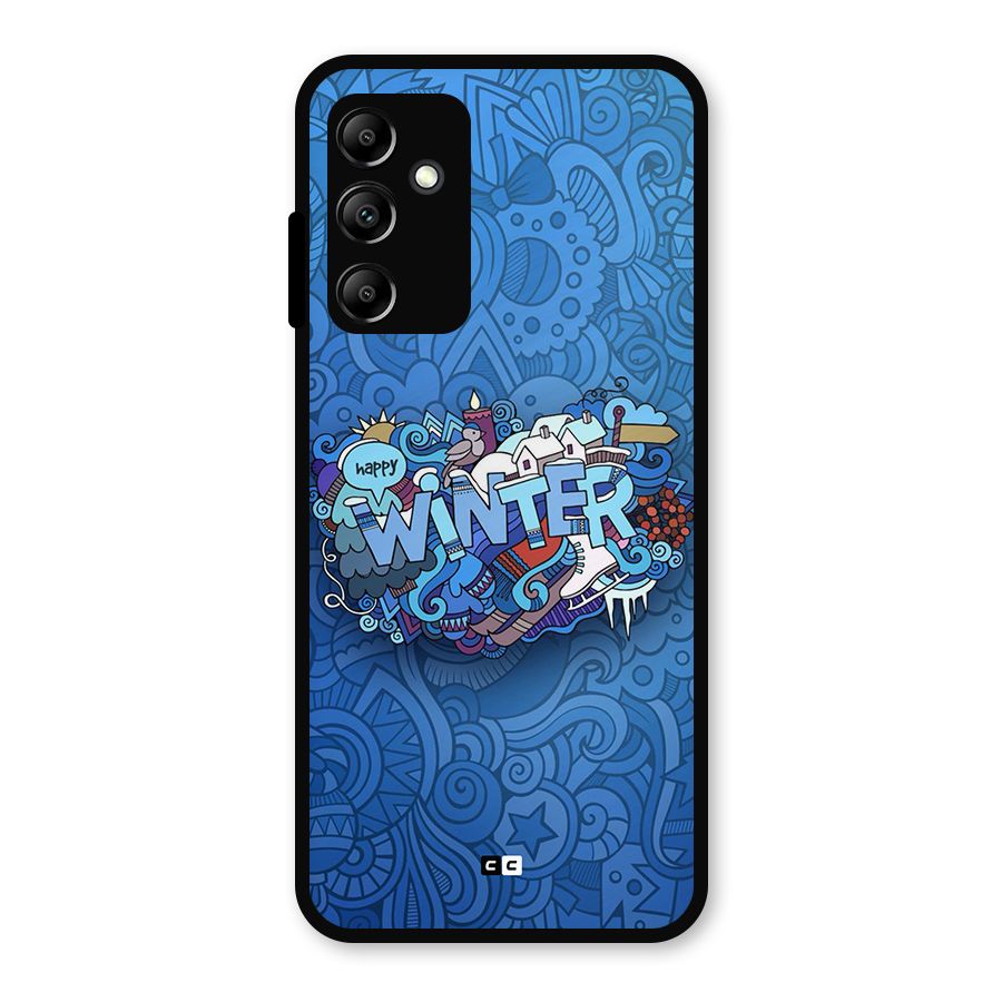 Happy Winter Metal Back Case for Galaxy A14 5G