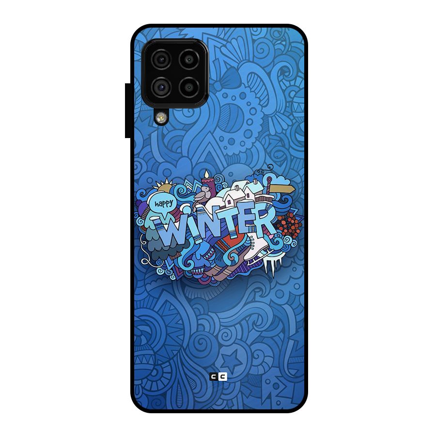 Happy Winter Metal Back Case for Galaxy A22 4G