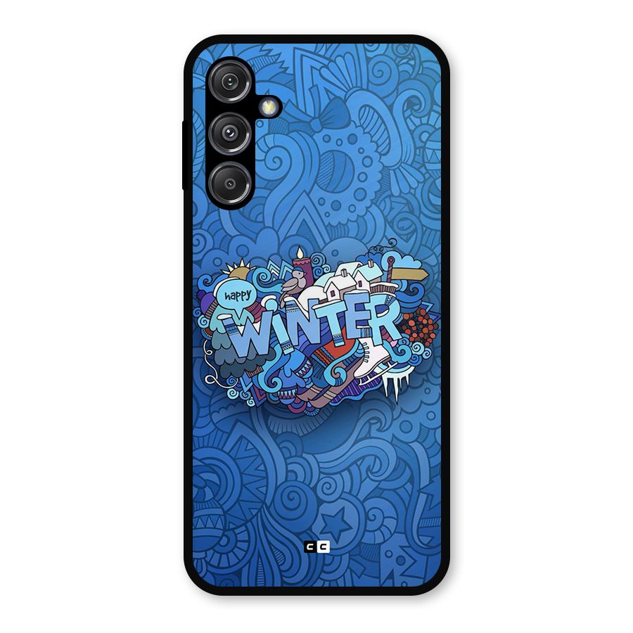 Happy Winter Metal Back Case for Galaxy M34 5G