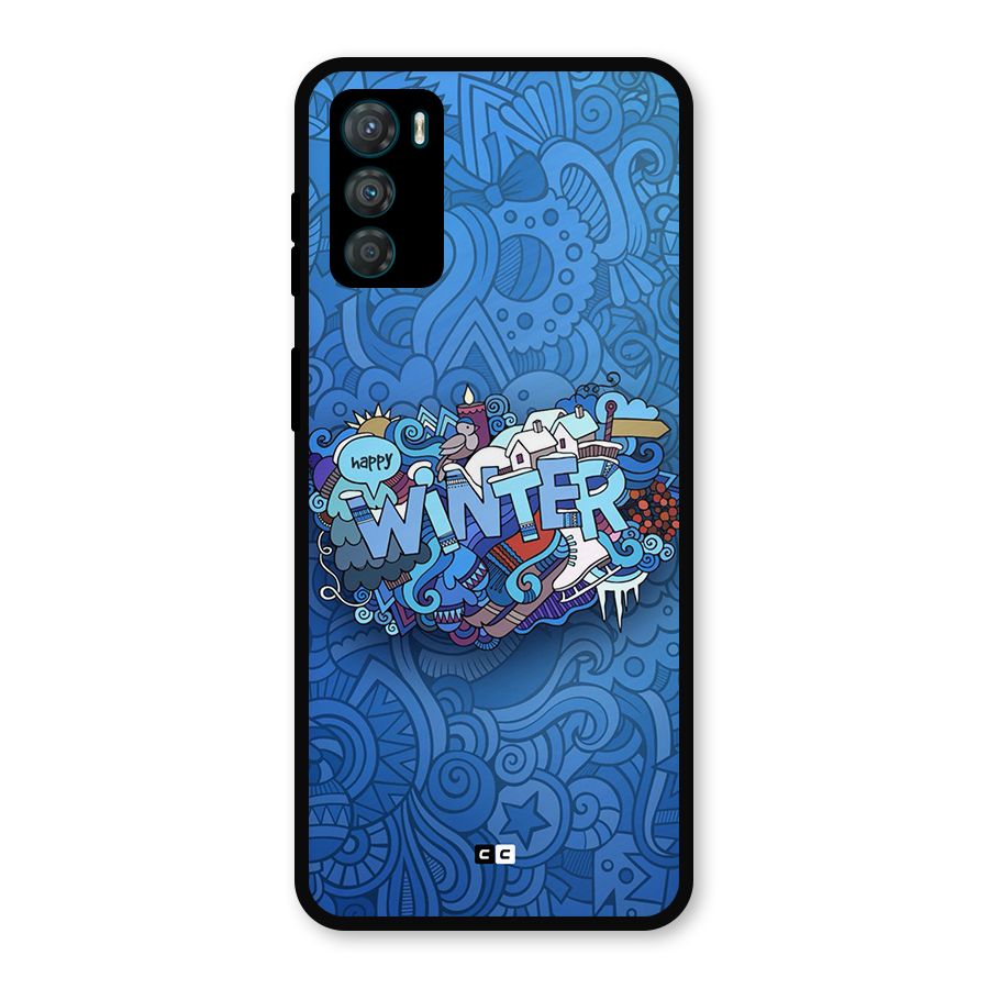Happy Winter Metal Back Case for Moto G42