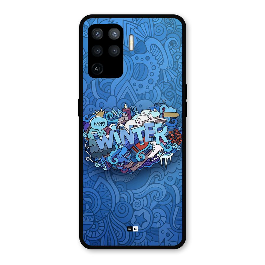 Happy Winter Metal Back Case for Oppo F19 Pro