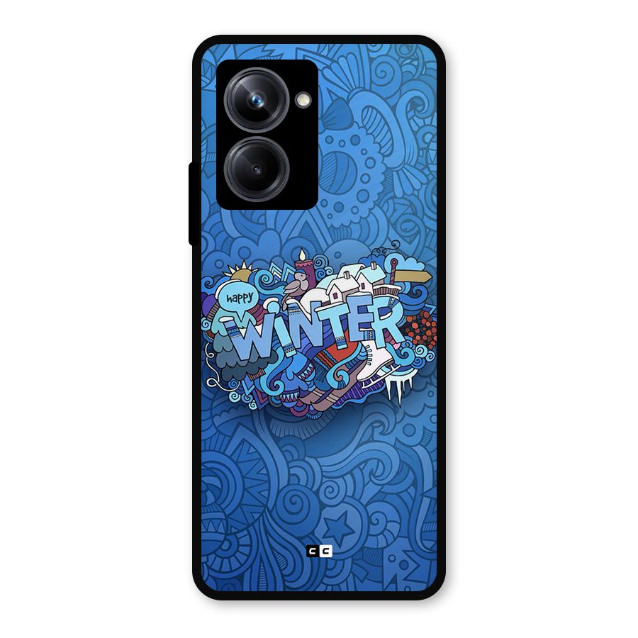 Happy Winter Metal Back Case for Realme 10 Pro