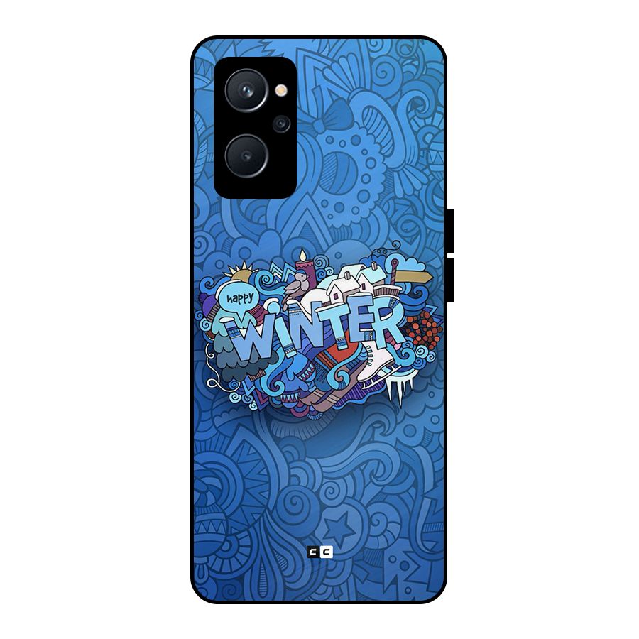 Happy Winter Metal Back Case for Realme 9i 5G