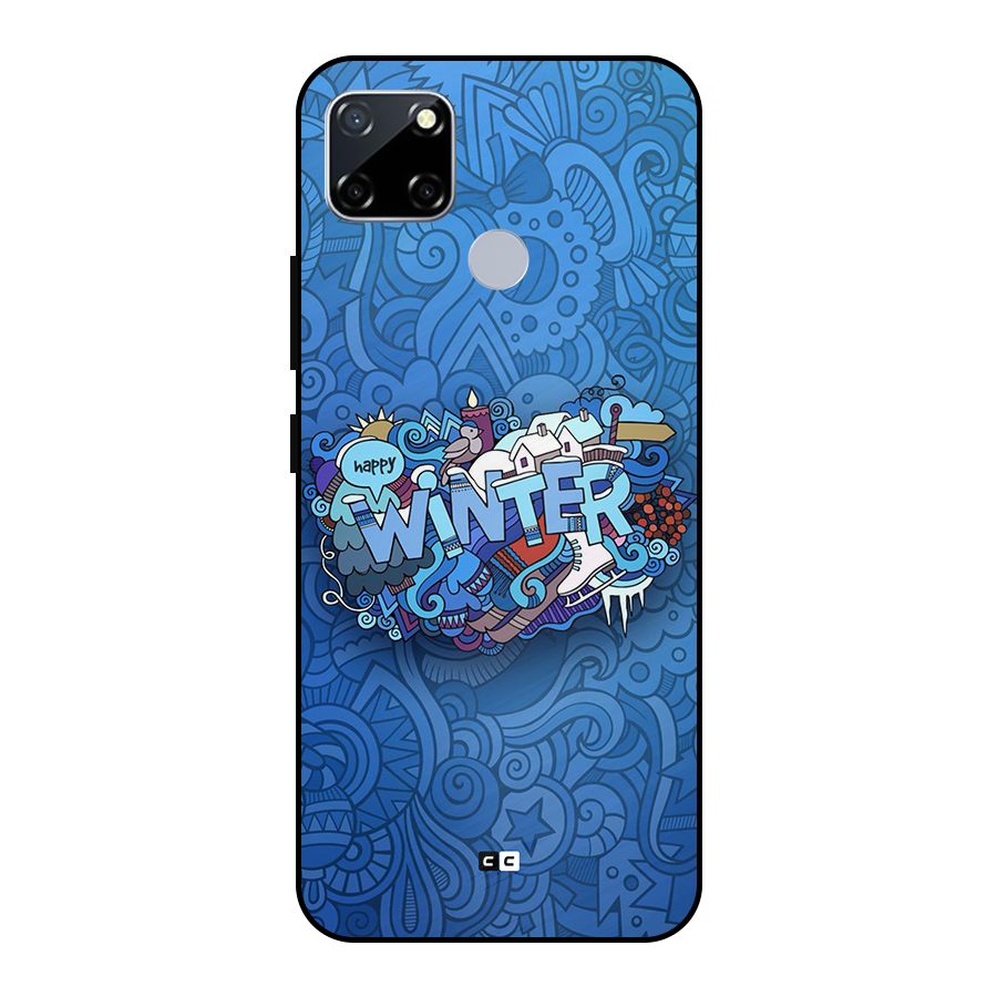Happy Winter Metal Back Case for Realme Narzo 30A