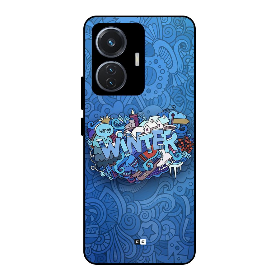 Happy Winter Metal Back Case for Vivo T1 44W