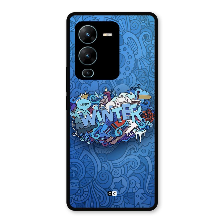 Happy Winter Metal Back Case for Vivo V25 Pro