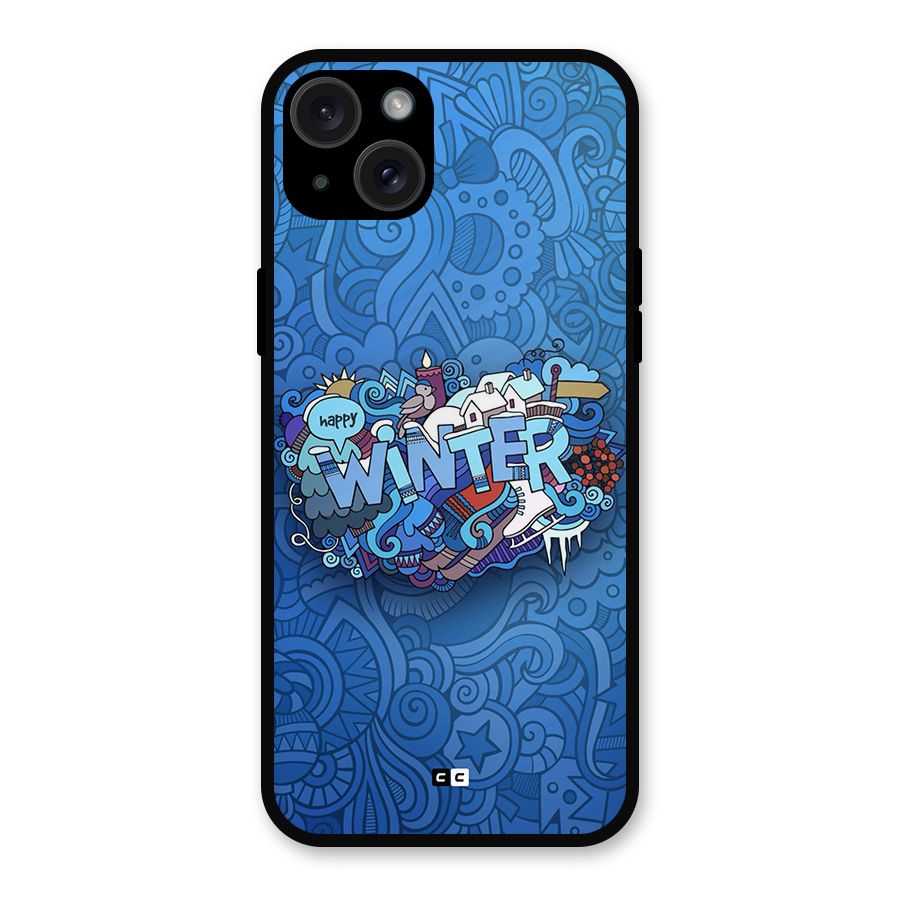 Happy Winter Metal Back Case for iPhone 15 Plus