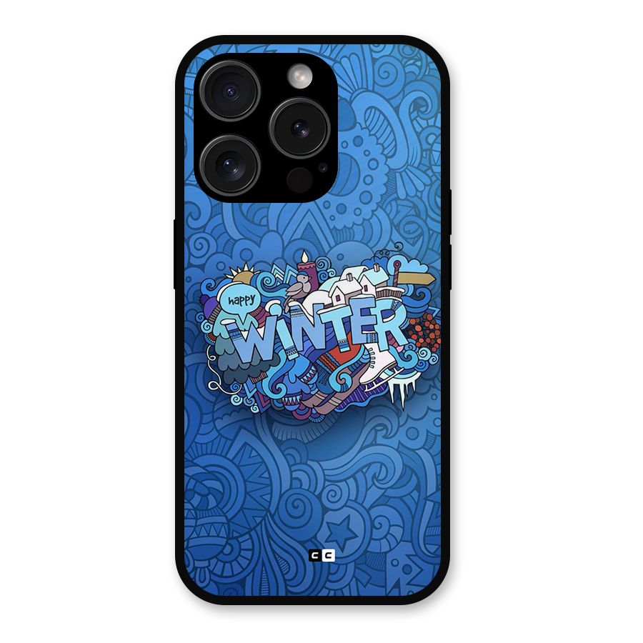 Happy Winter Metal Back Case for iPhone 15 Pro
