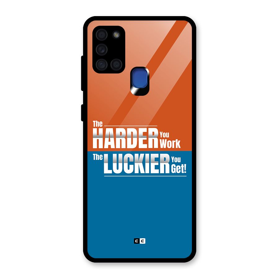 Hard Luck Glass Back Case for Galaxy A21s