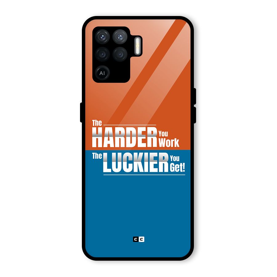 Hard Luck Glass Back Case for Oppo F19 Pro