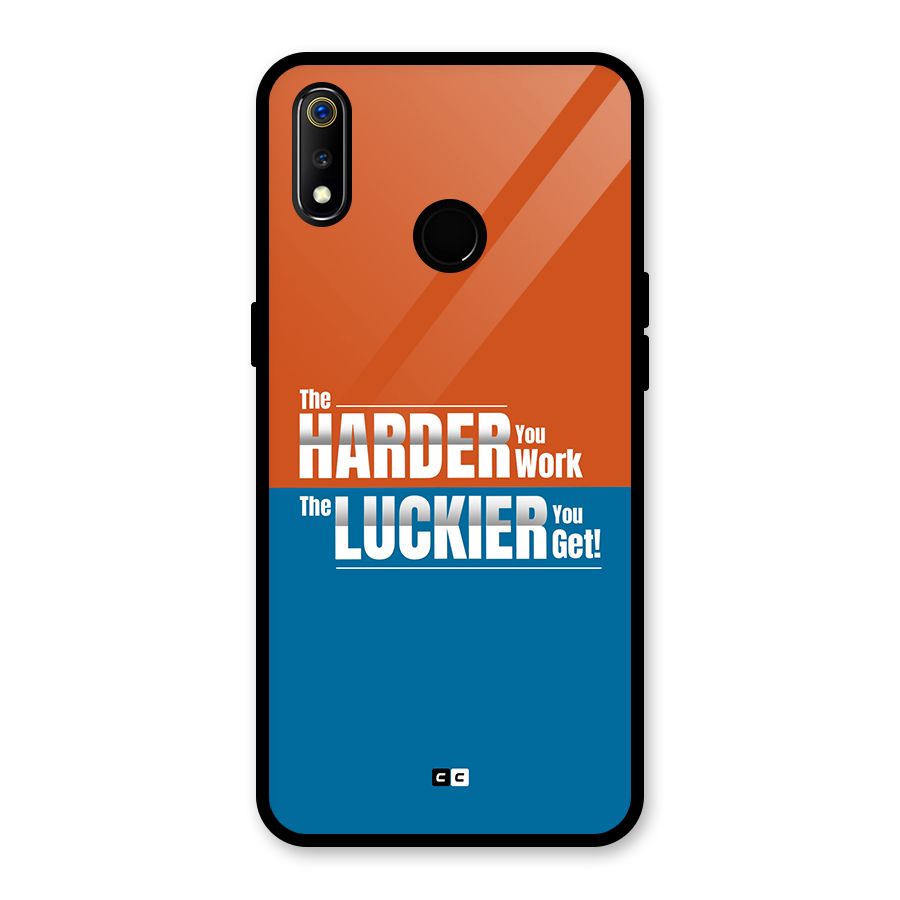 Hard Luck Glass Back Case for Realme 3i