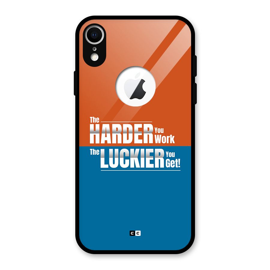 Hard Luck Glass Back Case for iPhone XR Logo Cut