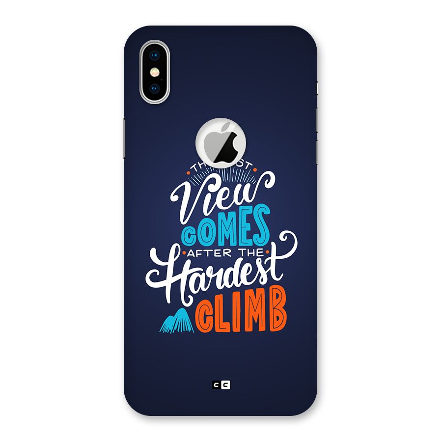 Hardest Climb Back Case for iPhone XS Logo Cut
