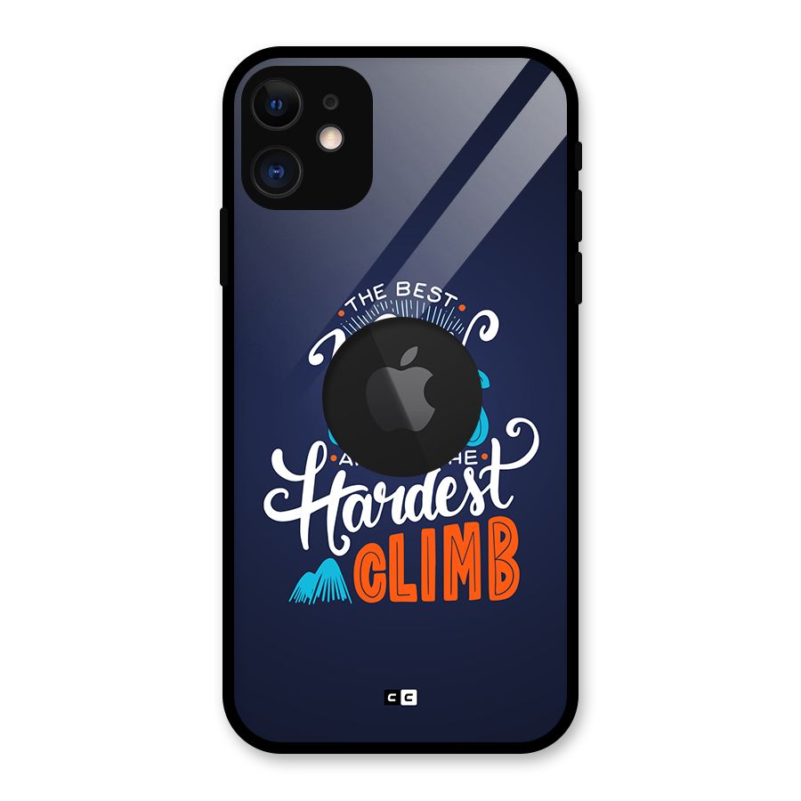 Hardest Climb Glass Back Case for iPhone 11 Logo Cut