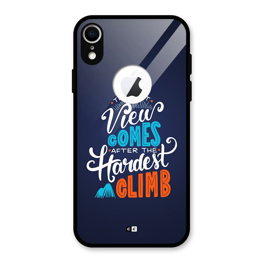 Hardest Climb Glass Back Case for iPhone XR Logo Cut