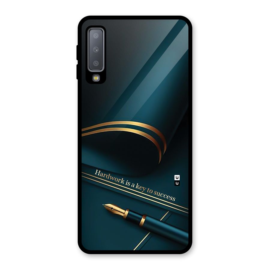 Hardwork Is Key Glass Back Case for Galaxy A7 (2018)