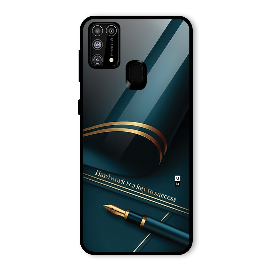 Hardwork Is Key Glass Back Case for Galaxy F41