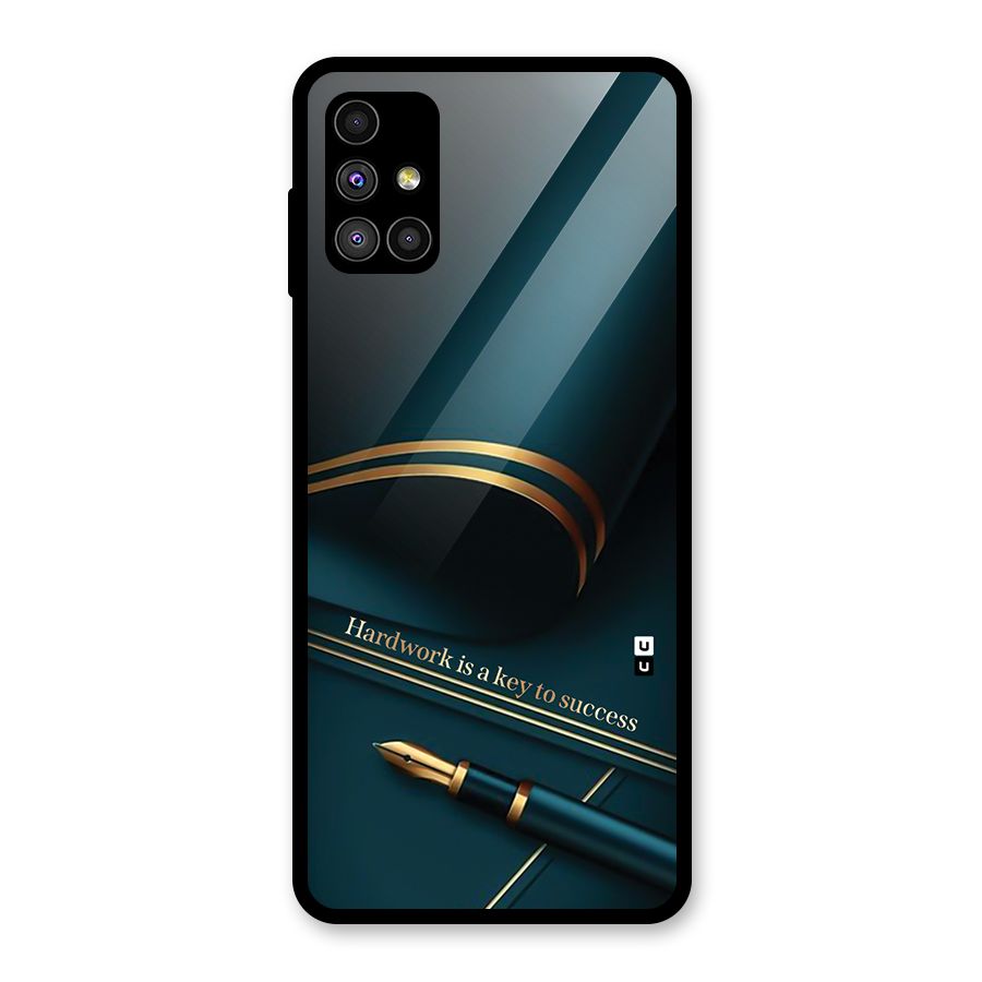 Hardwork Is Key Glass Back Case for Galaxy M51